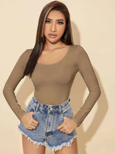 Solid Scoop Neck Slim Tee